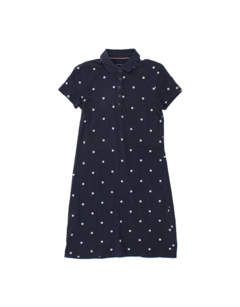 Vintage Tommy Hilfiger Abstract Pattern Polo Dress Uk 6 XS In Blue - view 1