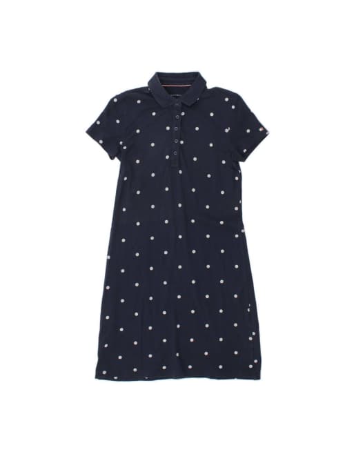 Vintage Tommy Hilfiger Abstract Pattern Polo Dress Uk 6 XS In Blue