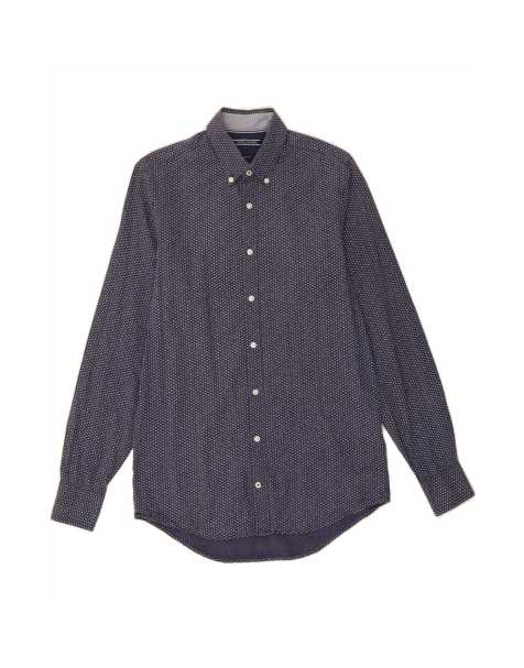 Vintage Tommy Hilfiger Abstract Pattern Slim Fit Shirt Small In Blue - view 1