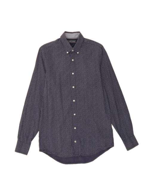 Vintage Tommy Hilfiger Abstract Pattern Slim Fit Shirt Small In Blue