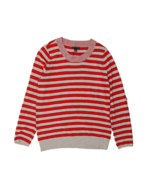 Vintage Tommy Hilfiger Big & Tall Boat Neck Jumper Sweater UK 18 XL In Red - view 1