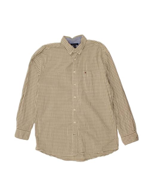 Vintage Tommy Hilfiger Big & Tall Classic Fit Shirt 2XL In Beige Gingham