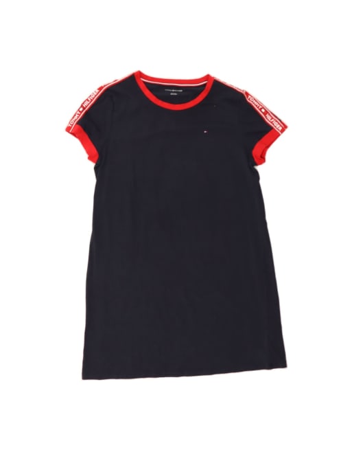 Vintage Tommy Hilfiger Big & Tall Graphic T-shirt Dress UK 18 XL In Black