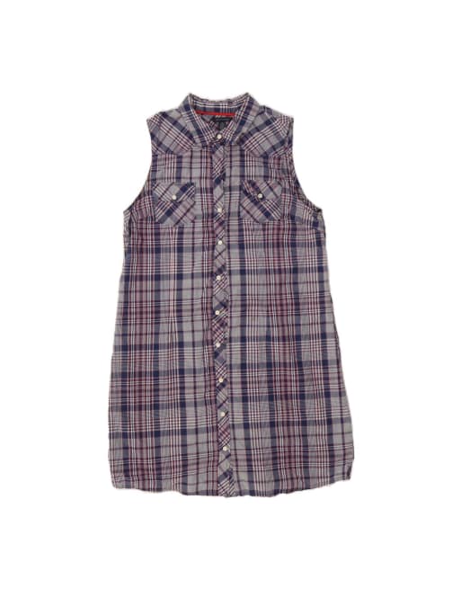 Vintage Tommy Hilfiger Big & Tall Shirt Dress UK 18 XL In Blue Check