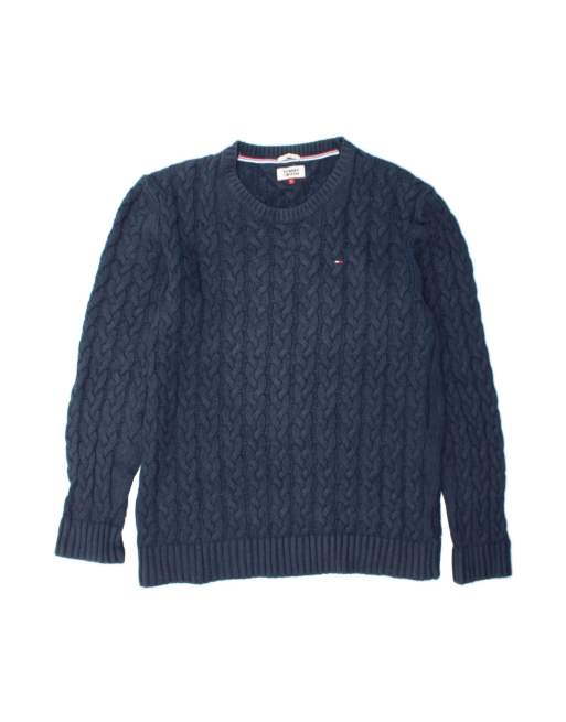 Vintage Tommy Hilfiger Boat Neck Jumper Sweater Large In Blue