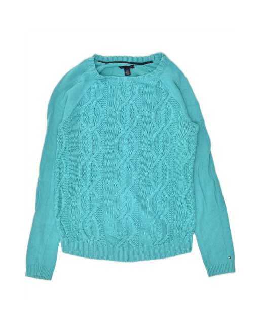 Vintage Tommy Hilfiger Boat Neck Jumper Sweater Uk 10 Small In Blue