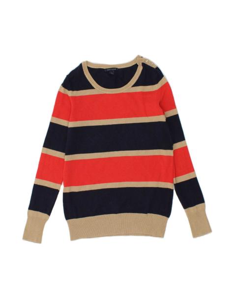 Vintage Tommy Hilfiger Boat Neck Jumper Sweater UK 10 Small In Multicoloured - view 1