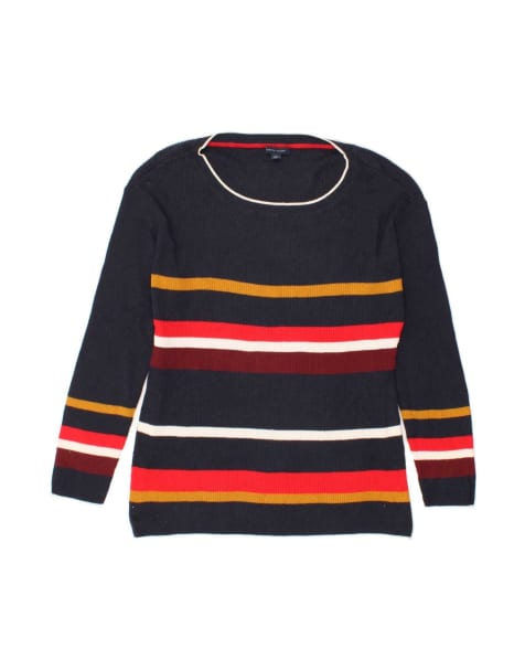 Vintage Tommy Hilfiger Boat Neck Jumper Sweater Uk 14 Large In Blue - view 1