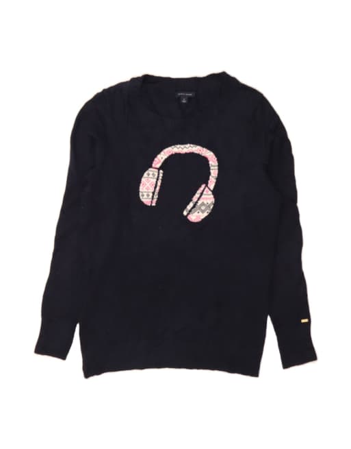 Vintage Tommy Hilfiger Boat Neck Jumper Sweater UK 14 Medium In Blue