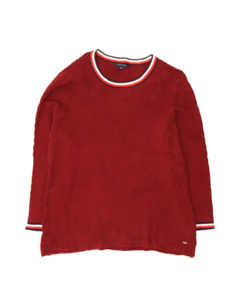 Vintage Tommy Hilfiger Boat Neck Jumper Sweater UK 18 XL In Red - view 1
