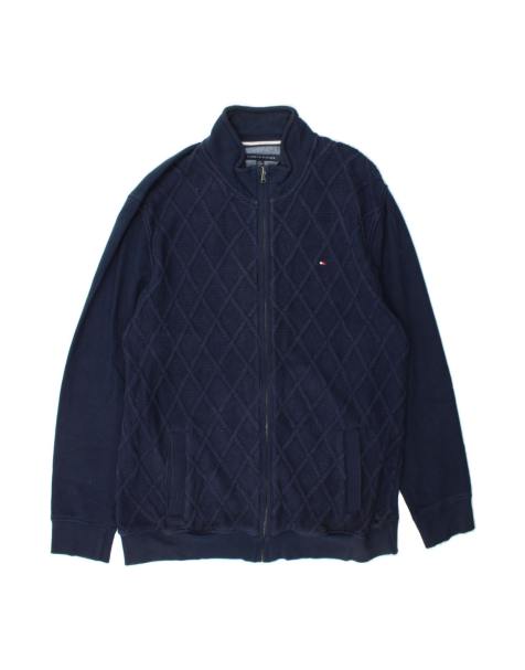 Vintage Tommy Hilfiger Cardigan Sweater 2XL In Blue Argyle/diamond - view 1