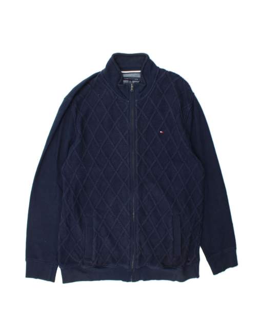 Vintage Tommy Hilfiger Cardigan Sweater 2XL In Blue Argyle/diamond