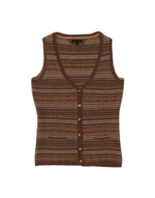 Vintage Tommy Hilfiger Cardigan Sweater UK 10 Small In Brown Striped