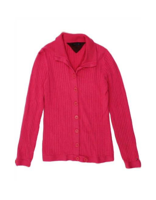 Vintage Tommy Hilfiger Cardigan Sweater Uk 14 Large In Pink