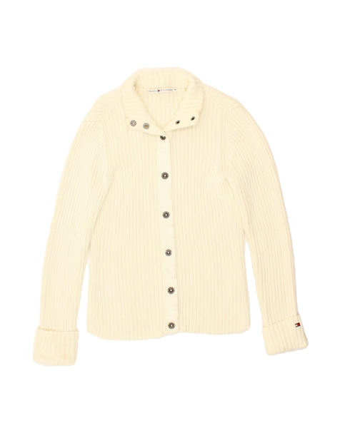 Vintage Tommy Hilfiger Cardigan Sweater UK 14 Medium In White - view 1