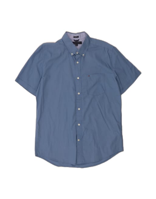 Vintage Tommy Hilfiger Classic Fit Short Sleeve Shirt Large In Blue