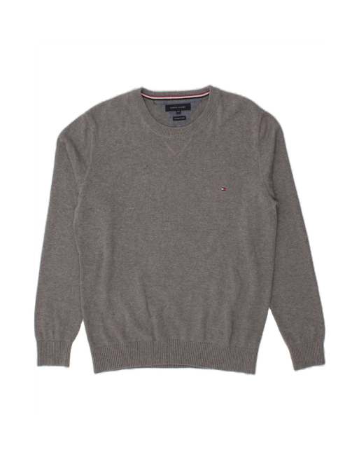 Vintage Tommy Hilfiger Crew Neck Jumper Sweater 2XL In Grey Flecked