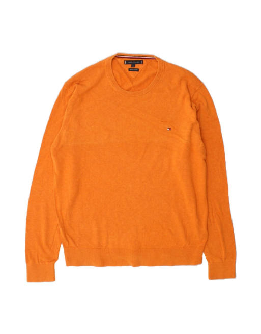 Vintage Tommy Hilfiger Crew Neck Jumper Sweater 2XL In Orange