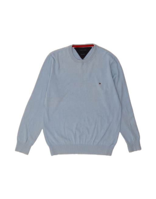 Vintage Tommy Hilfiger Crew Neck Jumper Sweater Large In Blue