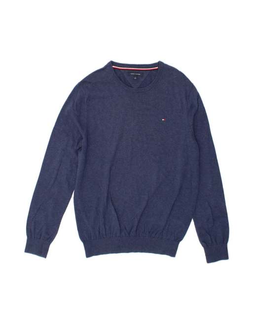 Vintage Tommy Hilfiger Crew Neck Jumper Sweater Large In Blue