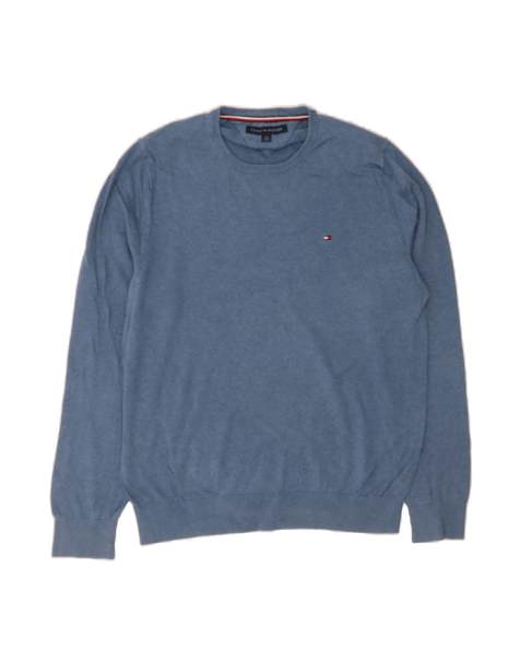 Vintage Tommy Hilfiger Crew Neck Jumper Sweater Large In Blue - view 1