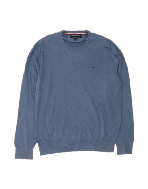 Vintage Tommy Hilfiger Crew Neck Jumper Sweater Large In Blue