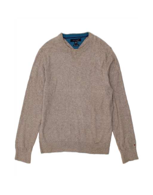 Vintage Tommy Hilfiger Crew Neck Jumper Sweater Large In Grey