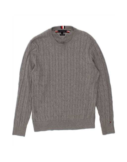 Vintage Tommy Hilfiger Crew Neck Jumper Sweater Large In Grey