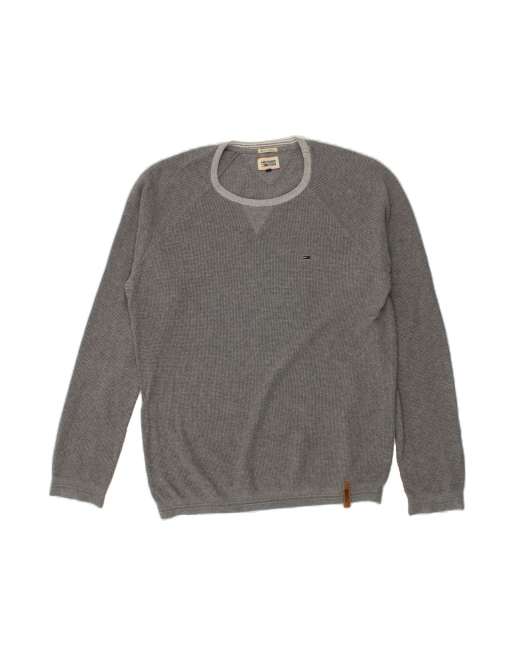 Vintage Tommy Hilfiger Crew Neck Jumper Sweater Large In Grey