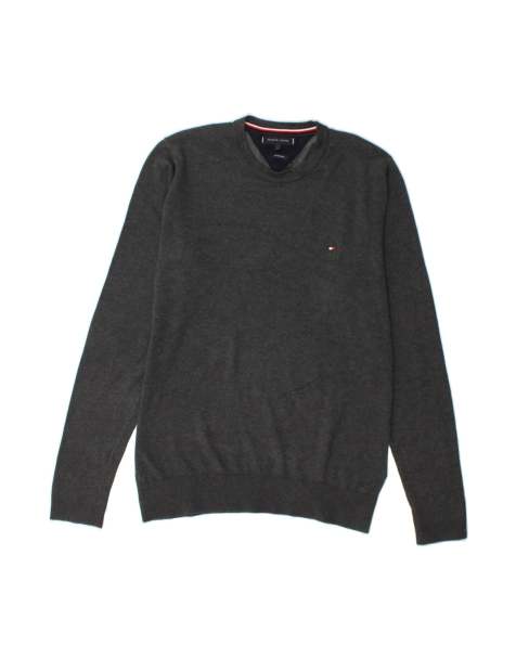 Vintage Tommy Hilfiger Crew Neck Jumper Sweater Large In Grey - view 1