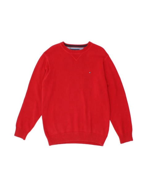 Vintage Tommy Hilfiger Crew Neck Jumper Sweater Large In Red - view 1