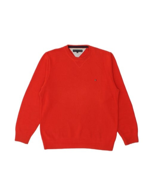 Vintage Tommy Hilfiger Crew Neck Jumper Sweater Large In Red
