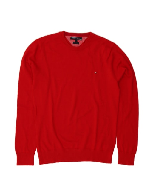 Vintage Tommy Hilfiger Crew Neck Jumper Sweater Large In Red
