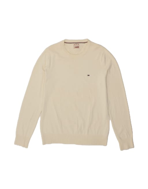 Vintage Tommy Hilfiger Crew Neck Jumper Sweater Large In White