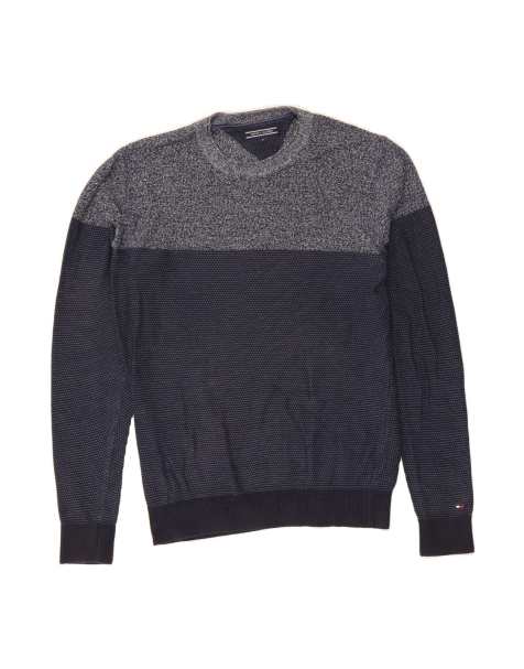 Vintage Tommy Hilfiger Crew Neck Jumper Sweater Medium In Blue Colourblock - view 1