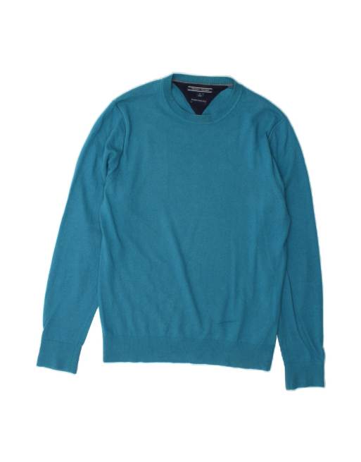 Vintage Tommy Hilfiger Crew Neck Jumper Sweater Medium In Blue