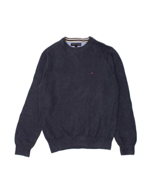 Vintage Tommy Hilfiger Crew Neck Jumper Sweater Medium In Blue
