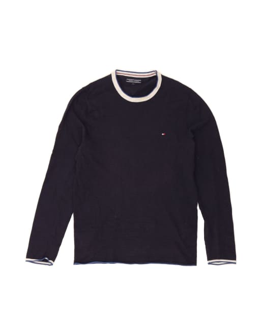 Vintage Tommy Hilfiger Crew Neck Jumper Sweater Medium In Blue