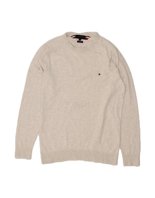 Vintage Tommy Hilfiger Crew Neck Jumper Sweater Medium In Grey