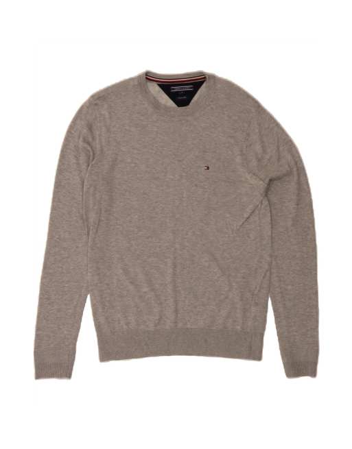 Vintage Tommy Hilfiger Crew Neck Jumper Sweater Medium In Grey