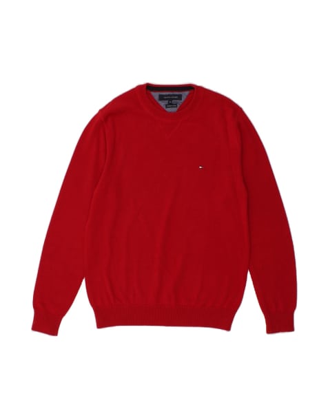 Vintage Tommy Hilfiger Crew Neck Jumper Sweater Medium In Red - view 1