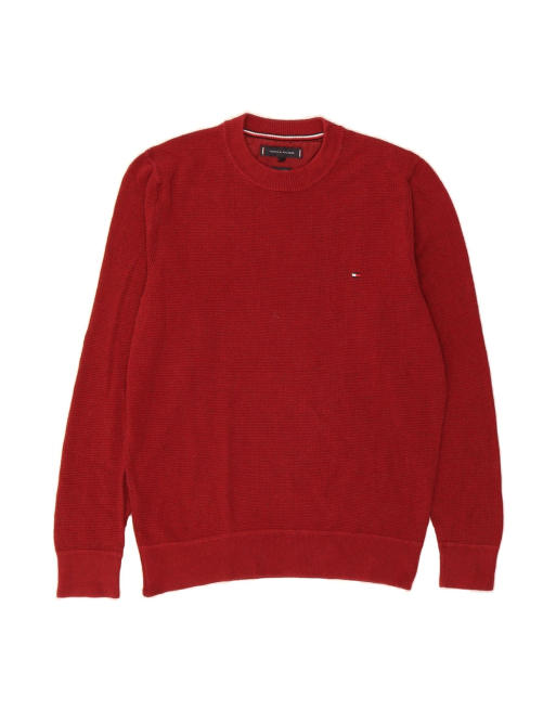 Vintage Tommy Hilfiger Crew Neck Jumper Sweater Medium In Red