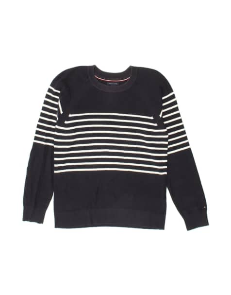 Vintage Tommy Hilfiger Crew Neck Jumper Sweater Small In Blue Striped - view 1