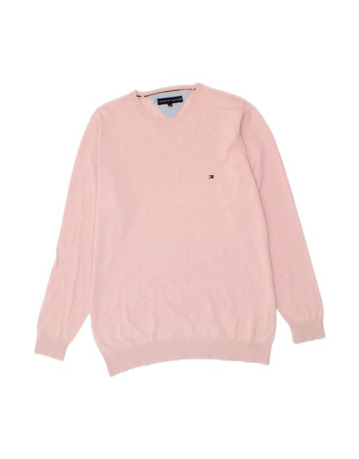 Vintage Tommy Hilfiger Crew Neck Jumper Sweater Small In Pink