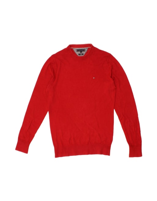 Vintage Tommy Hilfiger Crew Neck Jumper Sweater Small In Red