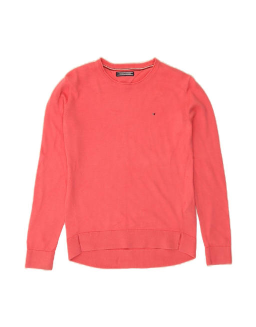 Vintage Tommy Hilfiger Crew Neck Jumper Sweater UK 10 Small In Pink