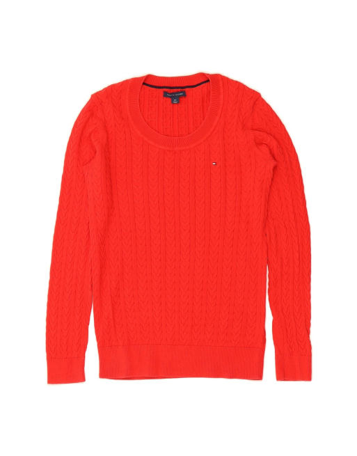 Vintage Tommy Hilfiger Crew Neck Jumper Sweater UK 10 Small In Red