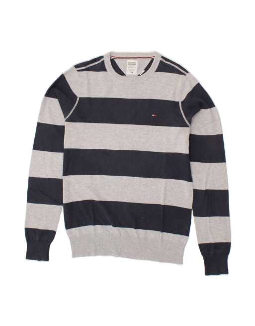 Vintage Tommy Hilfiger Crew Neck Jumper Sweater UK 14 Medium In Blue