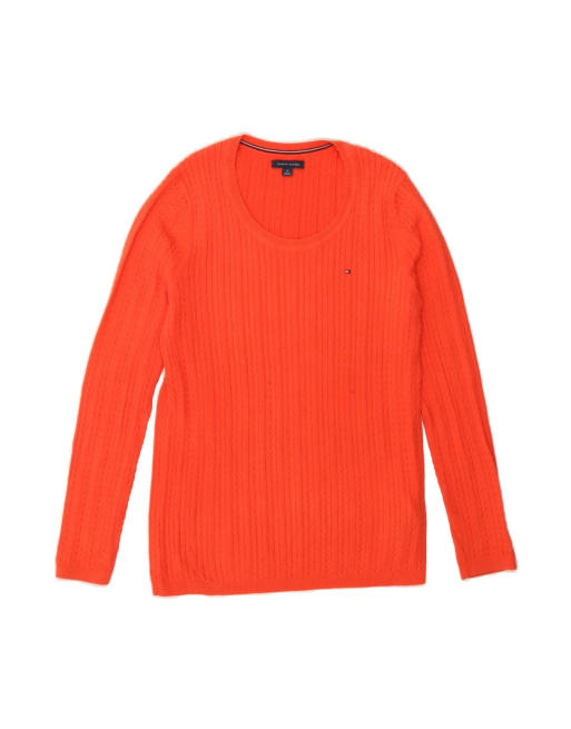 Vintage Tommy Hilfiger Crew Neck Jumper Sweater UK 14 Medium In Orange