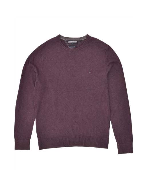 Vintage Tommy Hilfiger Crew Neck Jumper Sweater Uk 16 Large In Purple